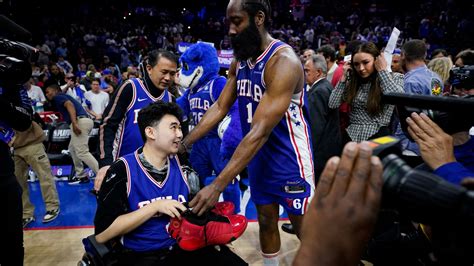 76ers' Harden visits with Michigan State shooting victim after game-winner